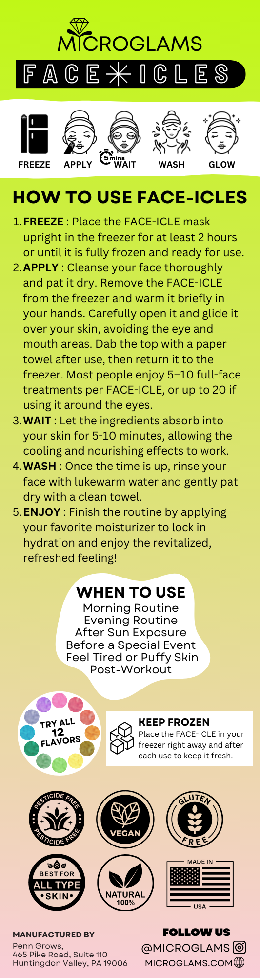 Microglams Wasabi Rose Cryotherapy Face-icle - 2 oz