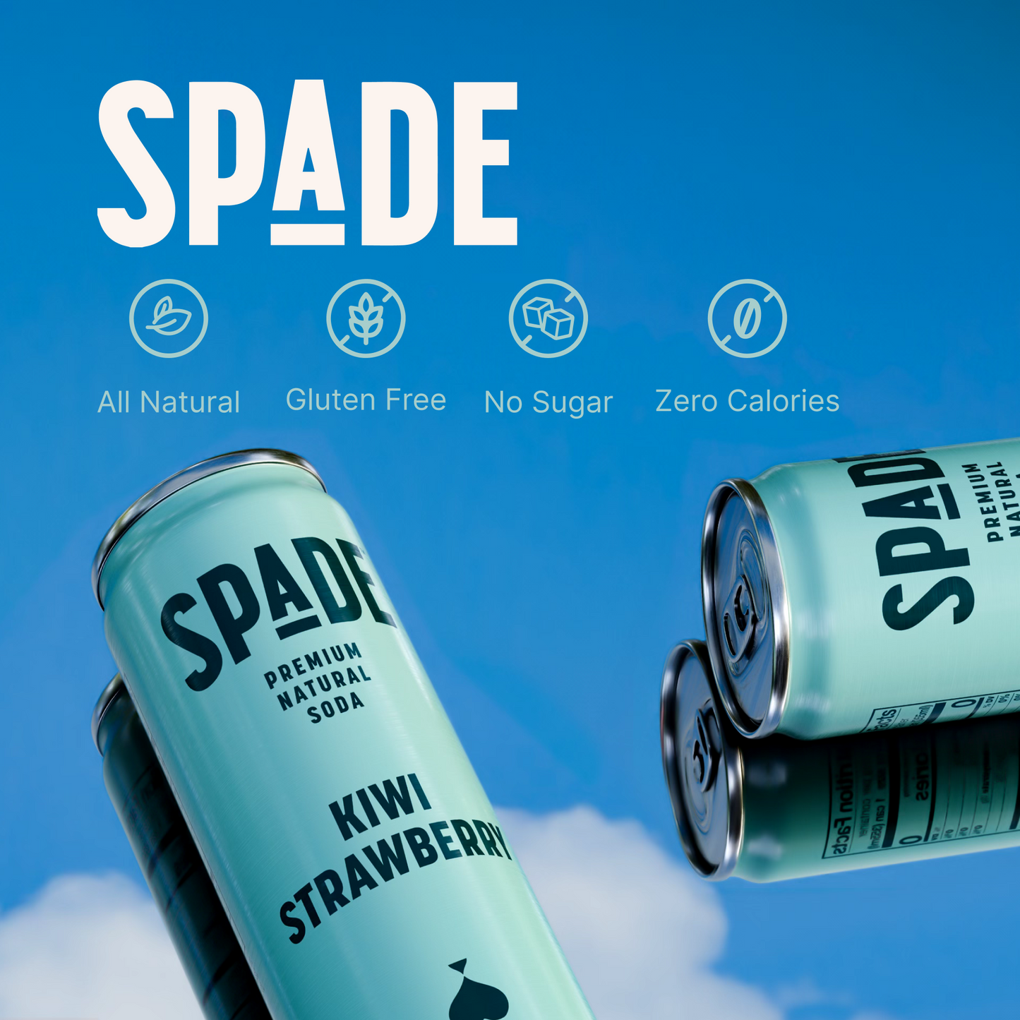 Spade Kiwi Strawberry Soda 12 oz - 12 pack