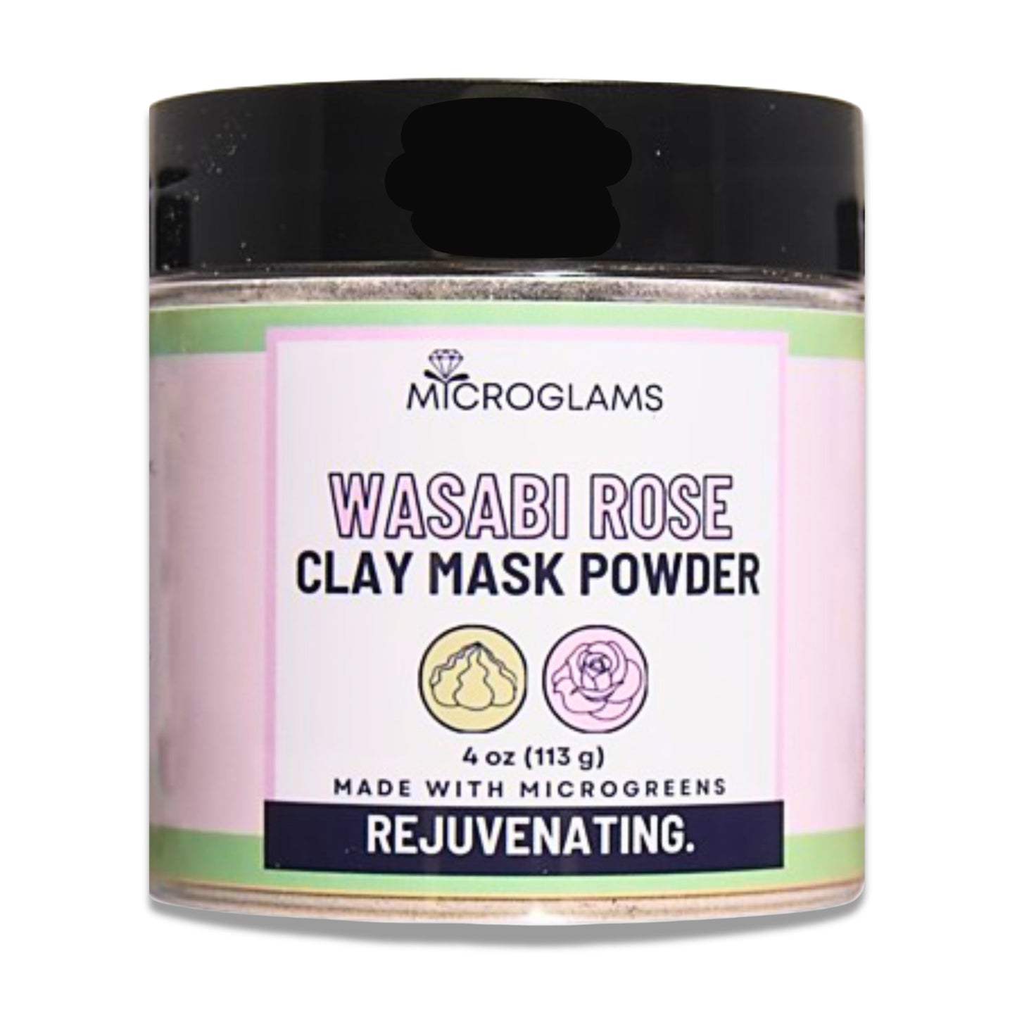 Microglams Wasabi Rose Clay Mask Powder - 4 oz