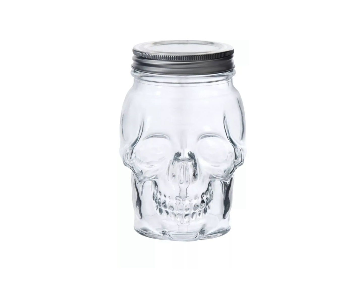 Dura Living - Skull Mason Jar with Lid-42 oz Clear 2-Pack