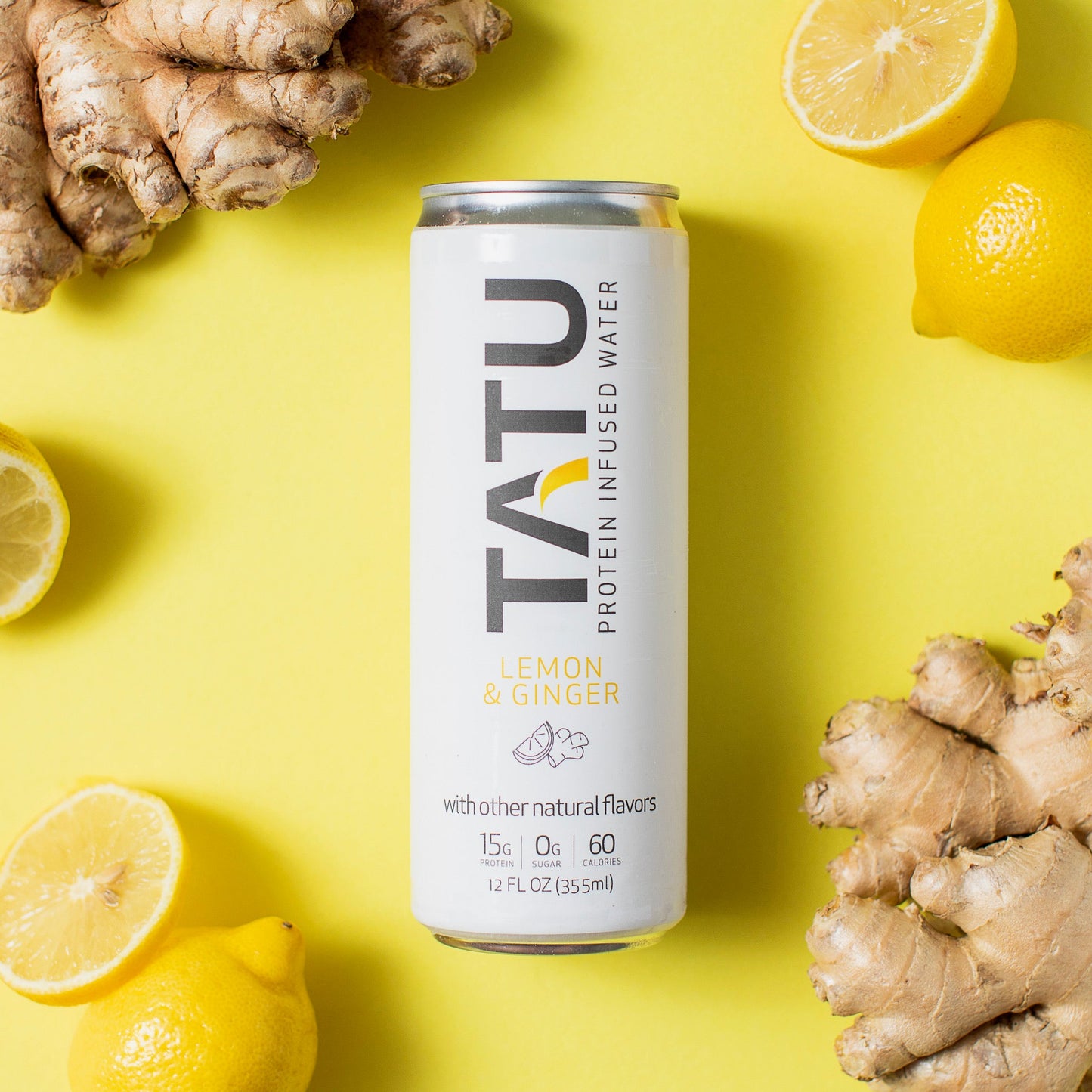 Mindful Proteins TATU Protein Water Zesty Lemon Ginger - Three 4-packs