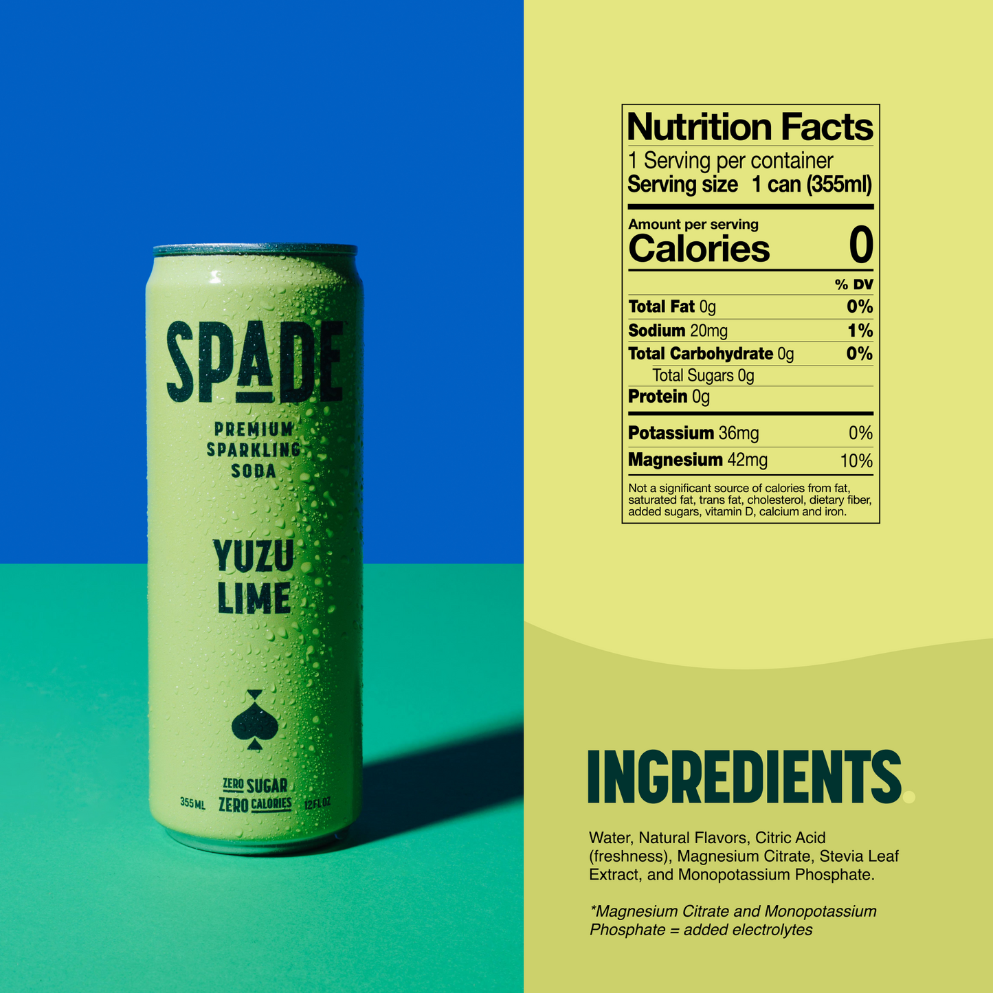 Spade Yuzu Lime Soda 12 oz - 12 pack