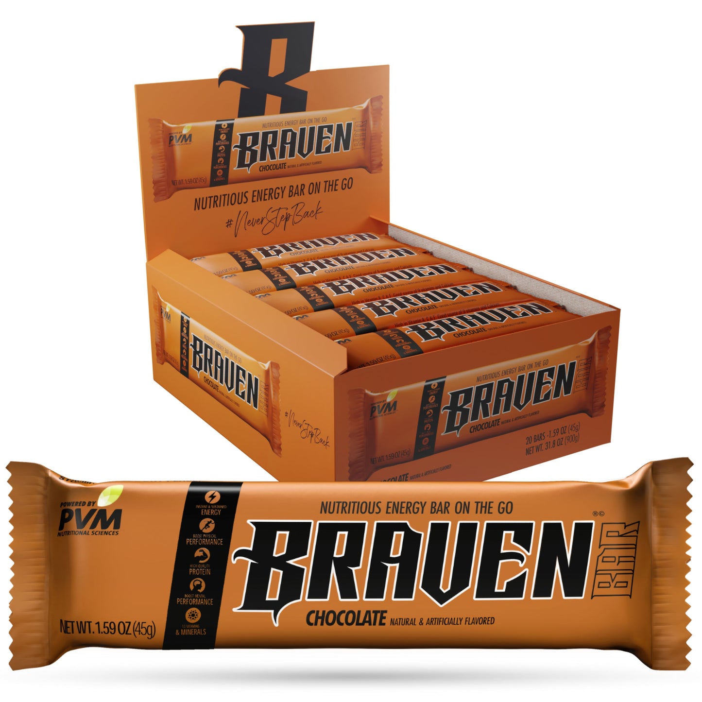 BRAVEN Energy Bar Chocolate 20-pack