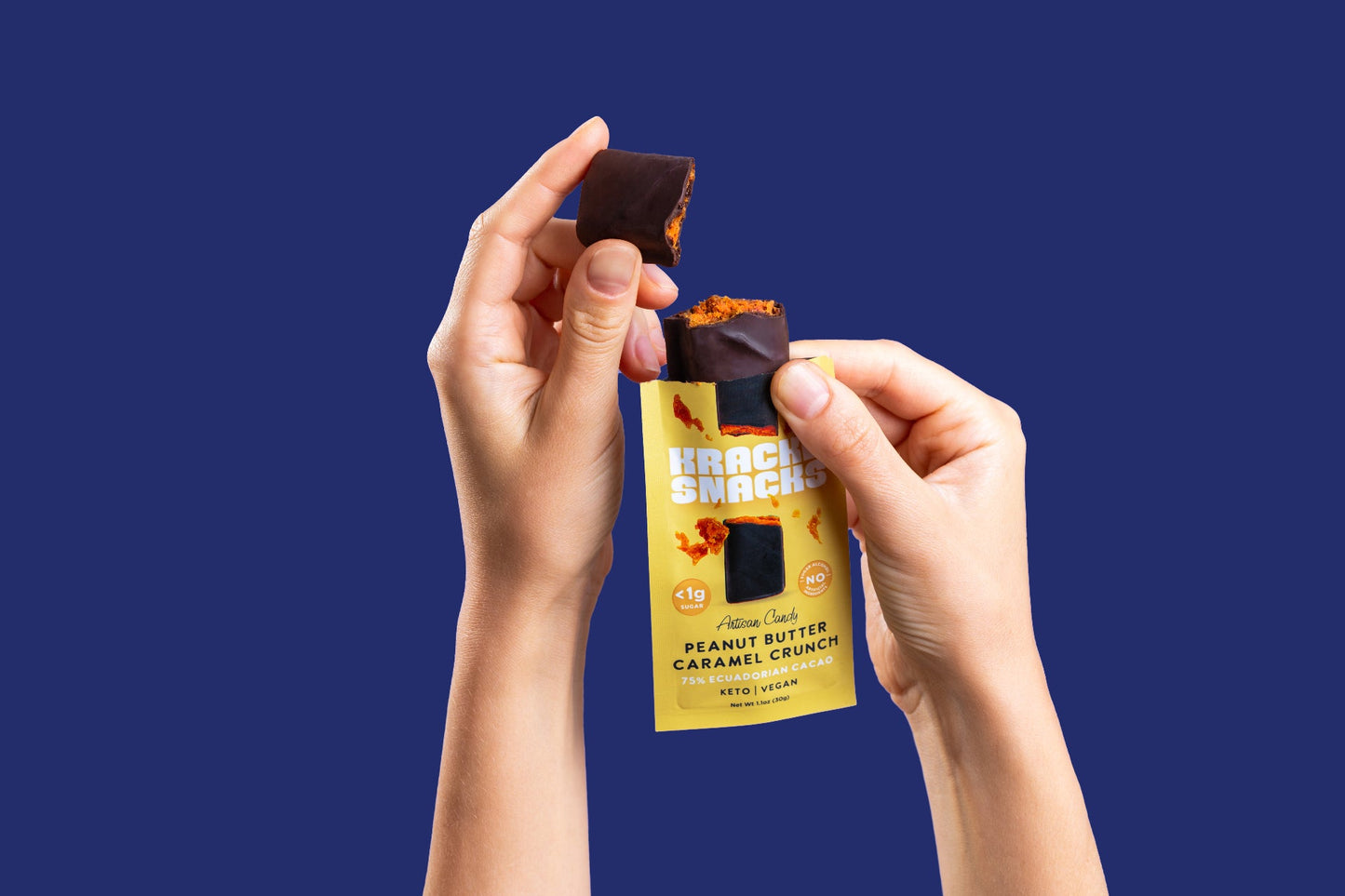 Krack'd Snacks Dark Chocolate PB Caramel Crunch - 15 Bars