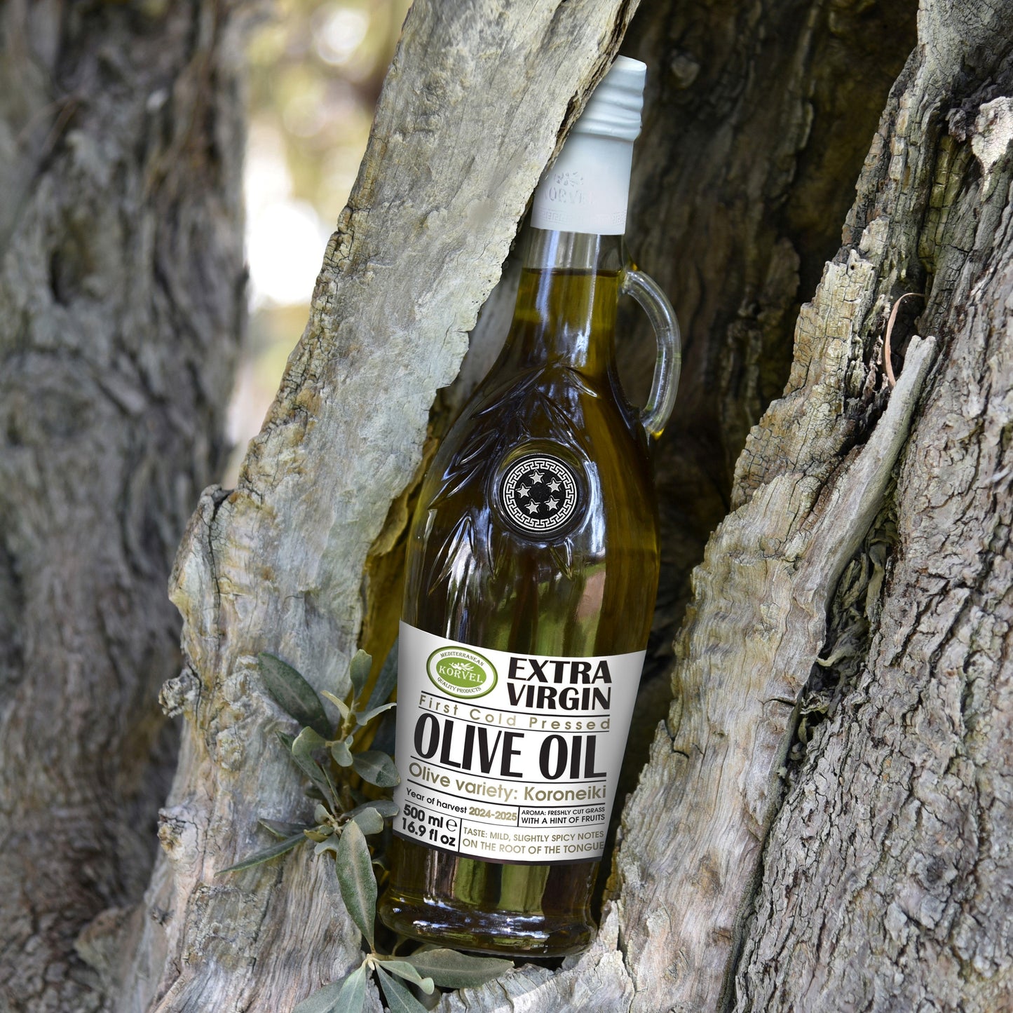 KORVEL Greek Extra Virgin Olive Oil, Amphora 16.9 fl oz - 2 pack