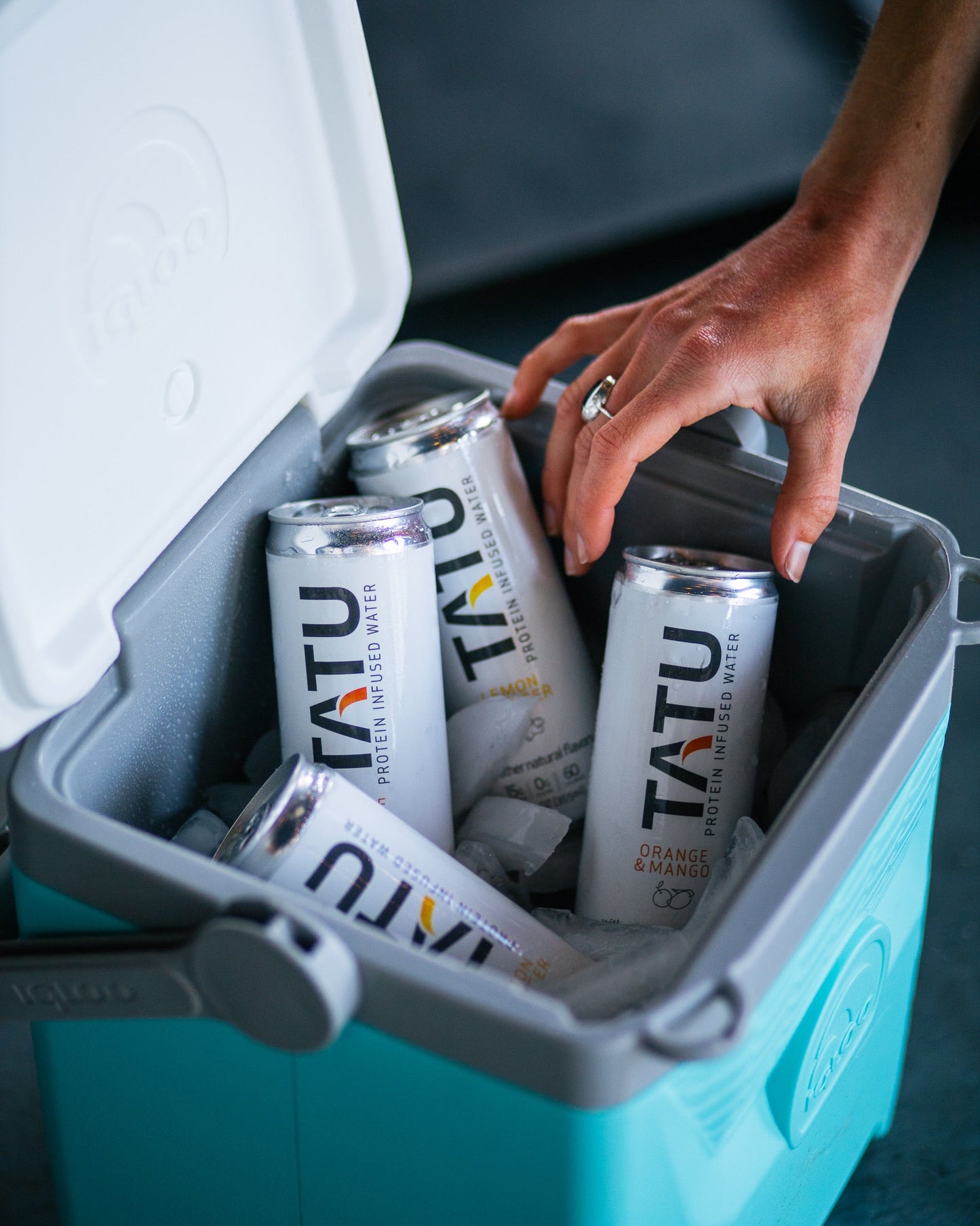 Mindful Proteins TATU Protein Water Juicy Orange Mango & Zesty Lemon Ginger - two 4-packs of Juicy Orange Mango & one 4-pack of Zesty Lemon Ginger