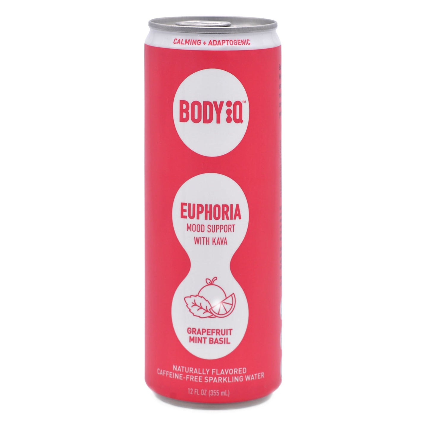 Body iQ – Euphoria Intelligent Sparkling Water, Vitamin Drink for Immune Support, Great Tasting Flavored Water for Relaxation, Grapefruit Mint Basil, 12-Pack