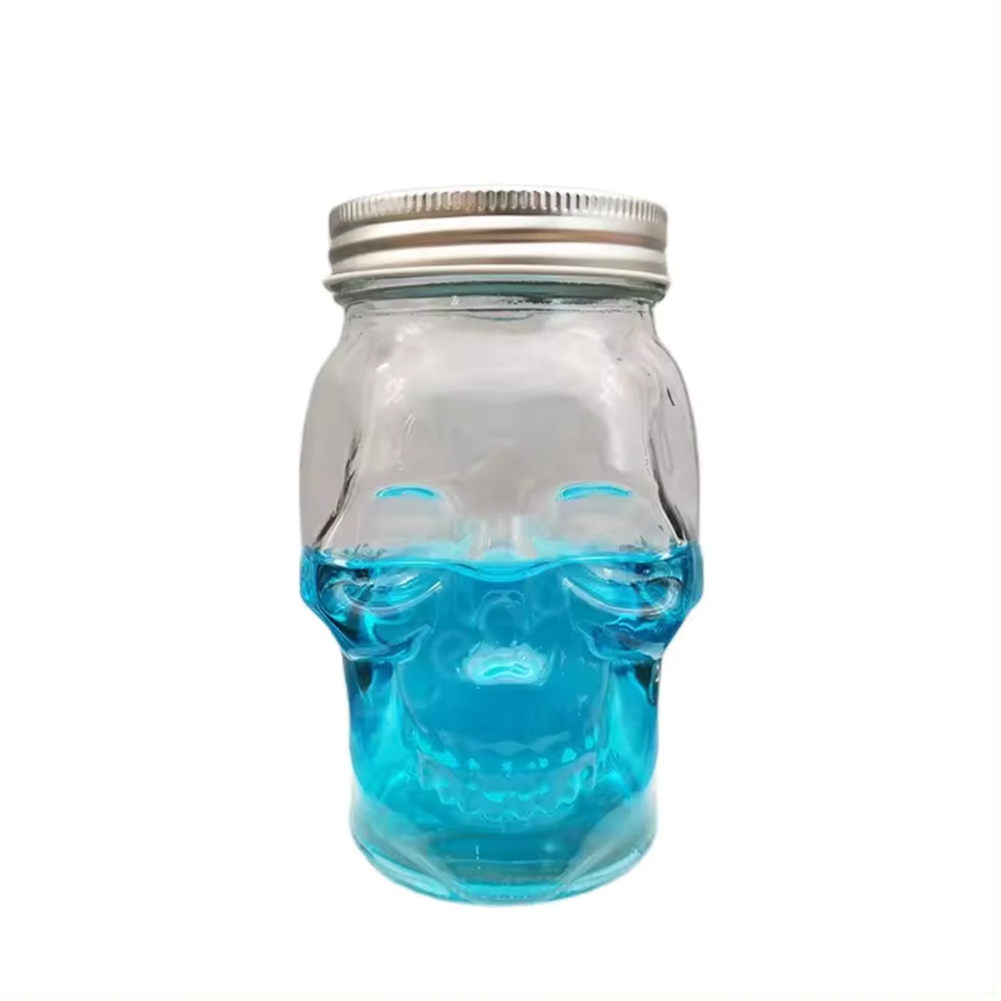 Dura Living - Skull Mason Jar with Lid-42 oz Clear 2-Pack