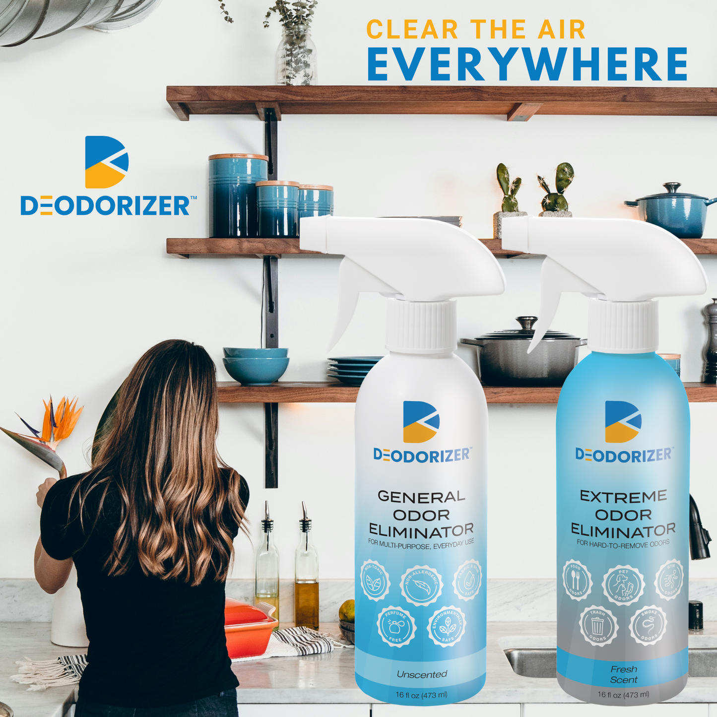 D-Odorizer - Home Makers Odor Eliminators - Extreme and General Odor Eliminator 16oz - 3 Pack
