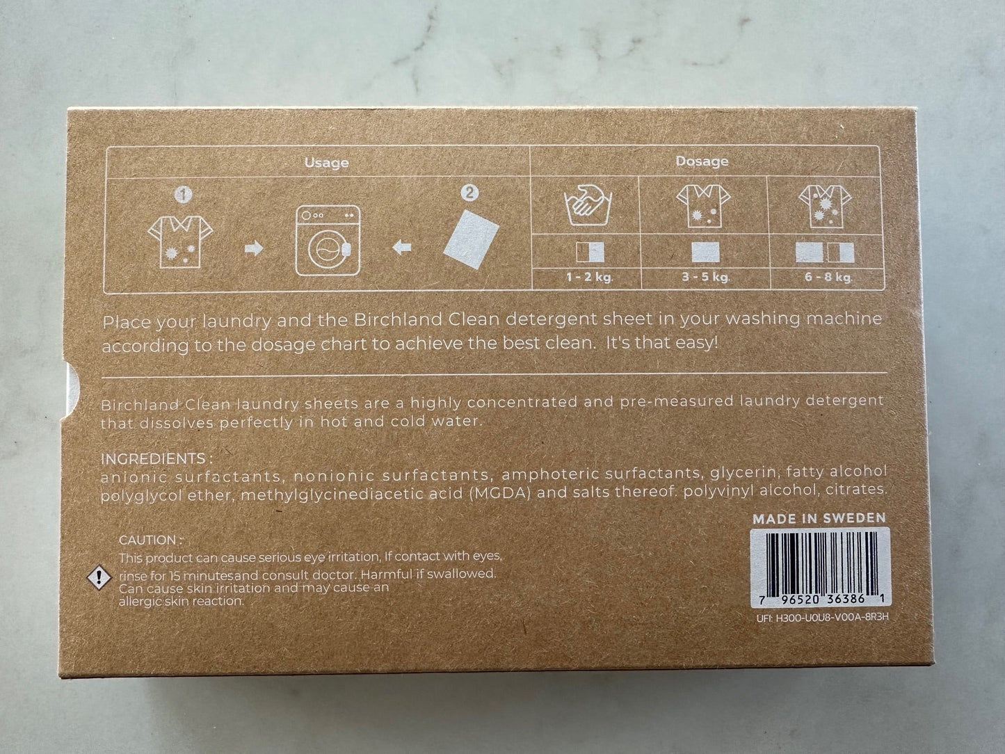 Birchland Clean Detergent Sheets 60 count-  Fragrance Free