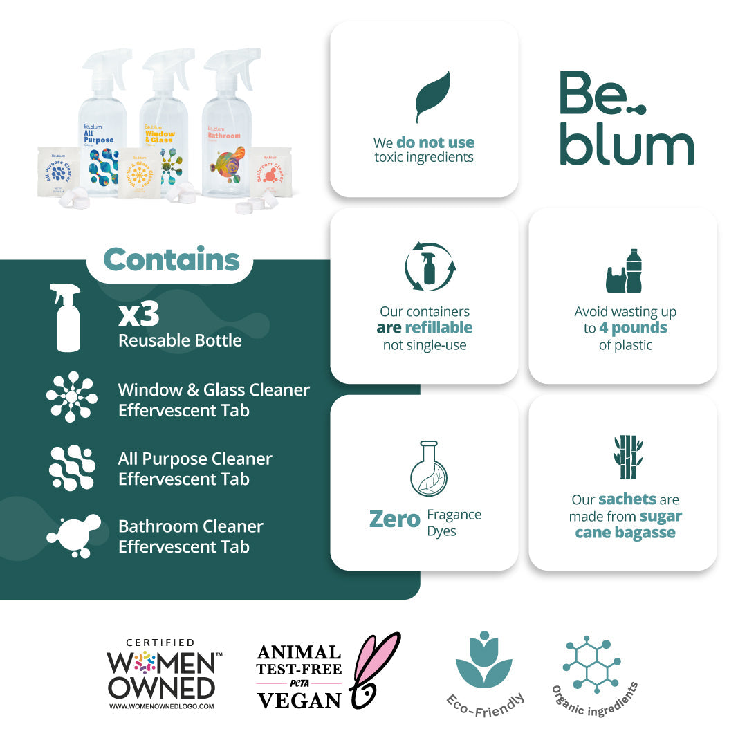 Be.blum Starter Cleaning Kit + 4 refill - 16.9 Oz