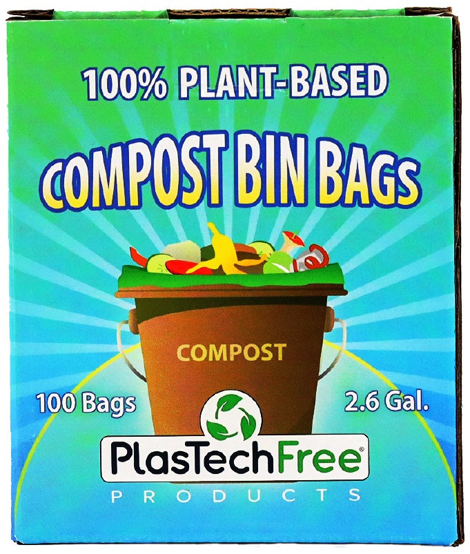 Plastech Kitchen Compost Bin Bags 100% NO Plastic 2 Pack for a total of 200 bags