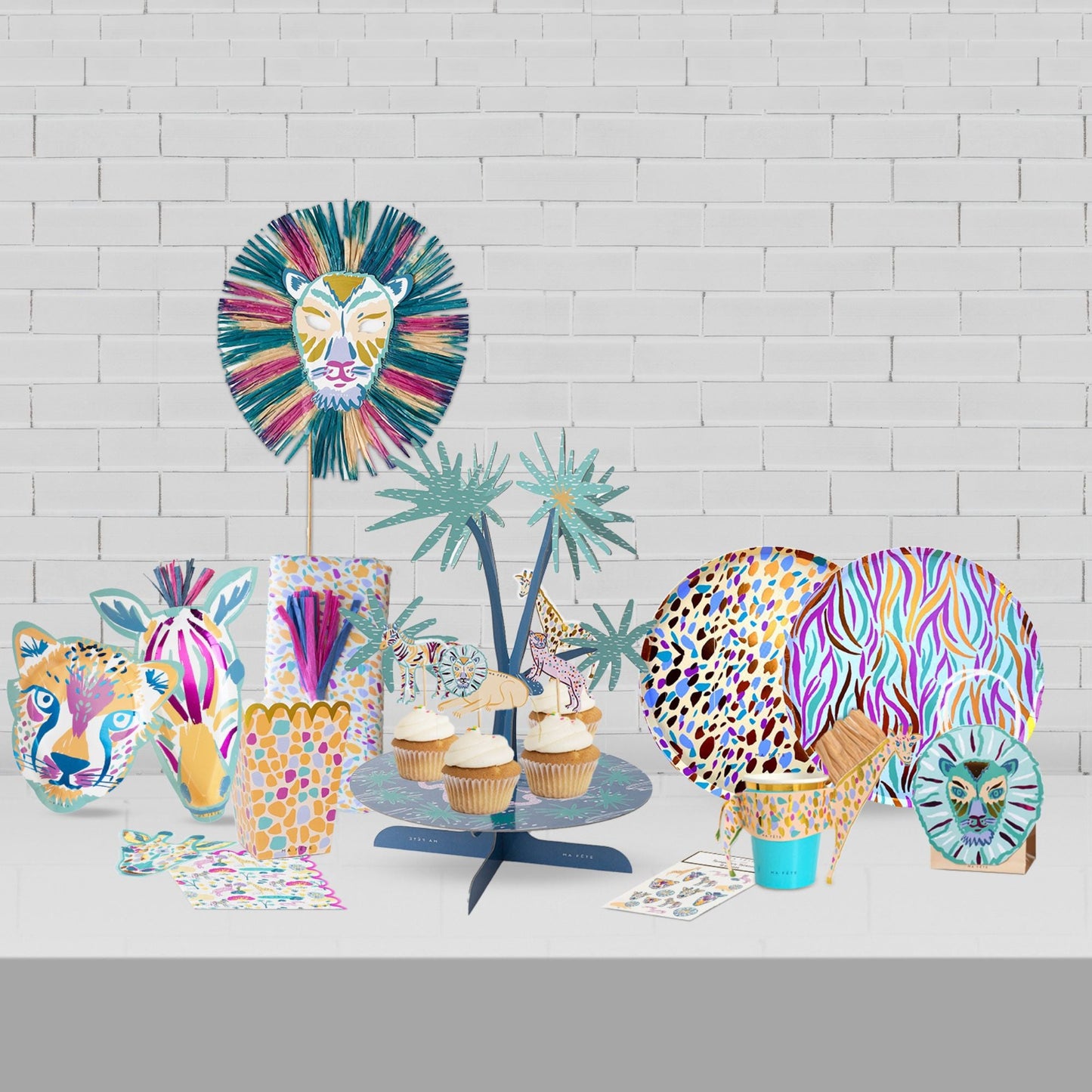Ma Fete Safari Themed Premium Birthday Party Supplies - 99 pieces
