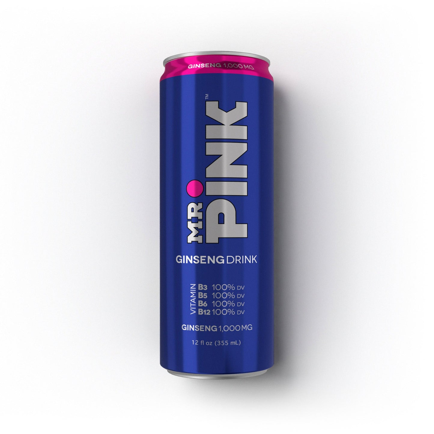 Mr. Pink Original Ginseng Drink- Natural Herbal Supplement for Energy and Focus, 12-Pack Liquid Boost, Rich in B-Vitamins