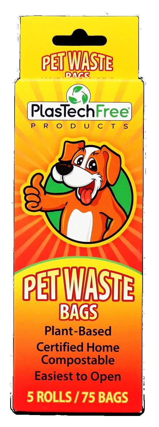 Plastech Pet Waste Disposal Bags 100% NO Plastic Pack of 8 Retail Boxes for a total of 600 Bags