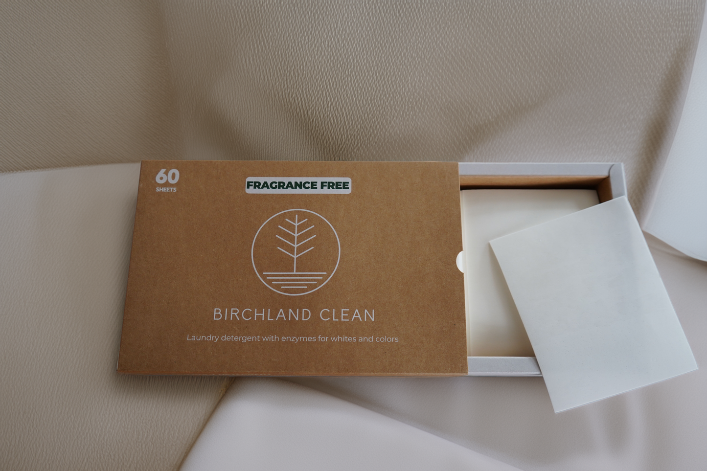 Birchland Clean Detergent Sheets 60 count-  Fragrance Free