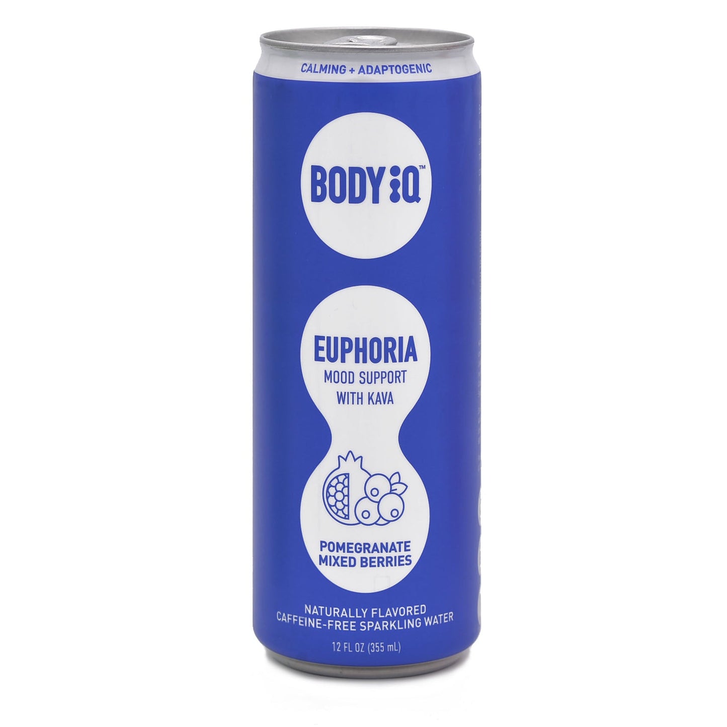 Body iQ – Euphoria Intelligent Sparkling Water, Vitamin Drink for Immune Support, Great Tasting Flavored Water for Relaxation, Grapefruit Mint Basil, 12-Pack