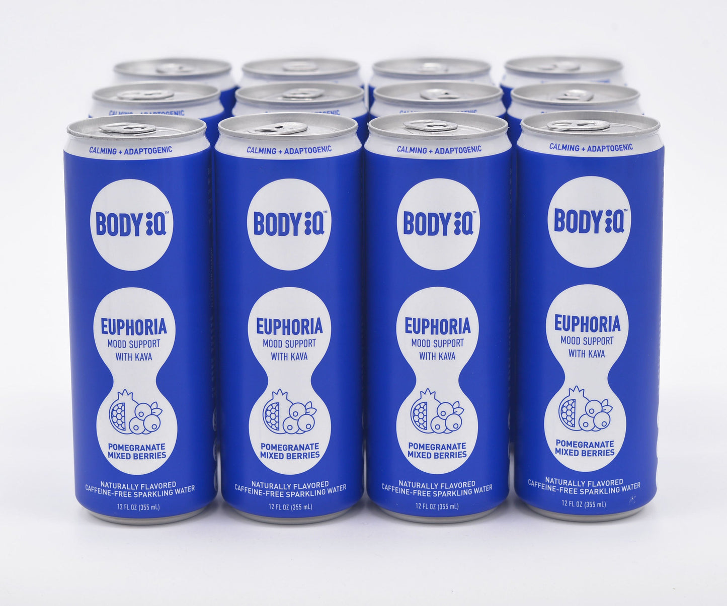 Body iQ – Euphoria Intelligent Sparkling Water, Vitamin Drink for Immune Support, Great Tasting Flavored Water for Relaxation, Grapefruit Mint Basil, 12-Pack