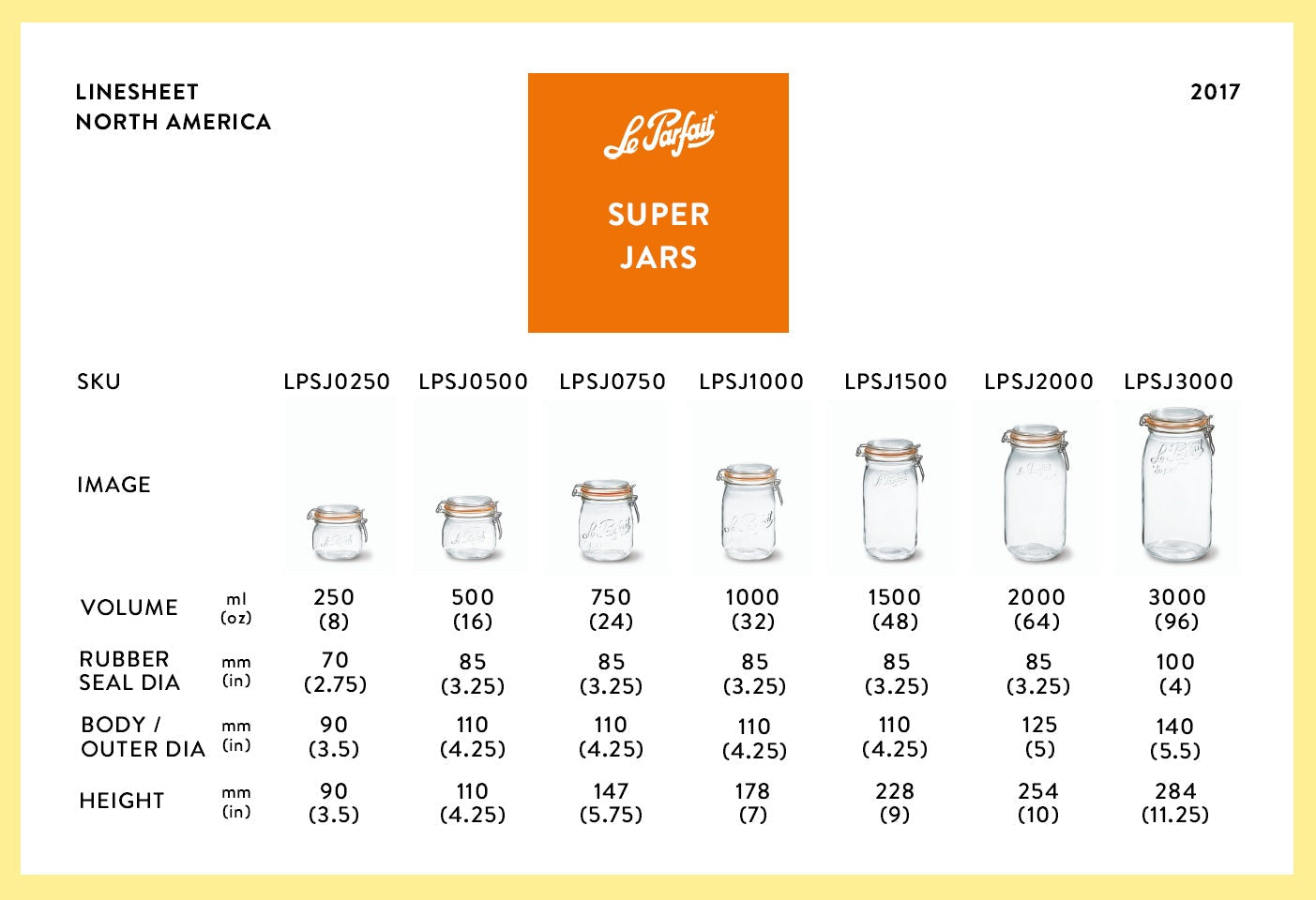 Le Parfait Super Jar 24 oz - 4 pack
