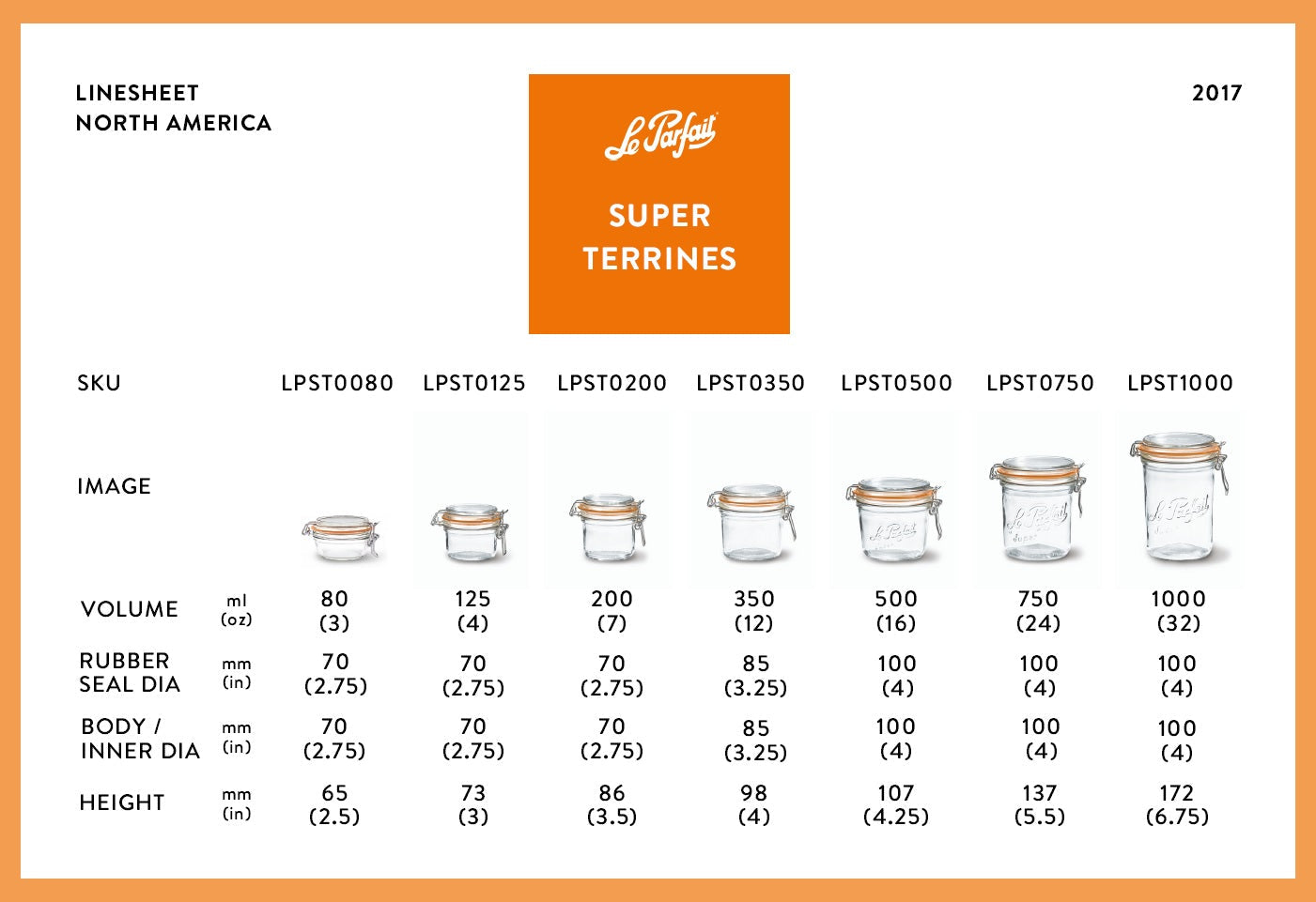 Le Parfait Super Terrine 32 oz - 4 pack