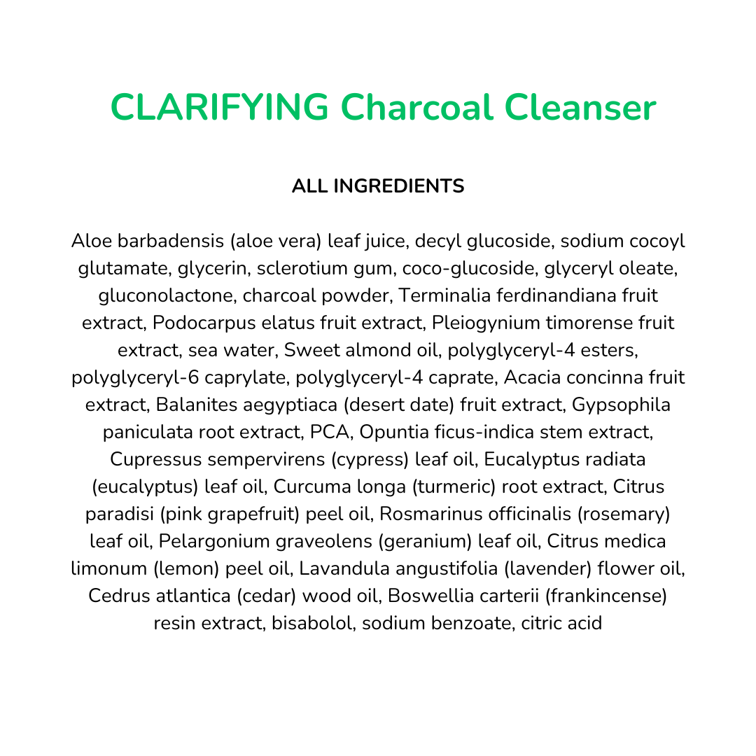 charcoal cleanser ingredient list