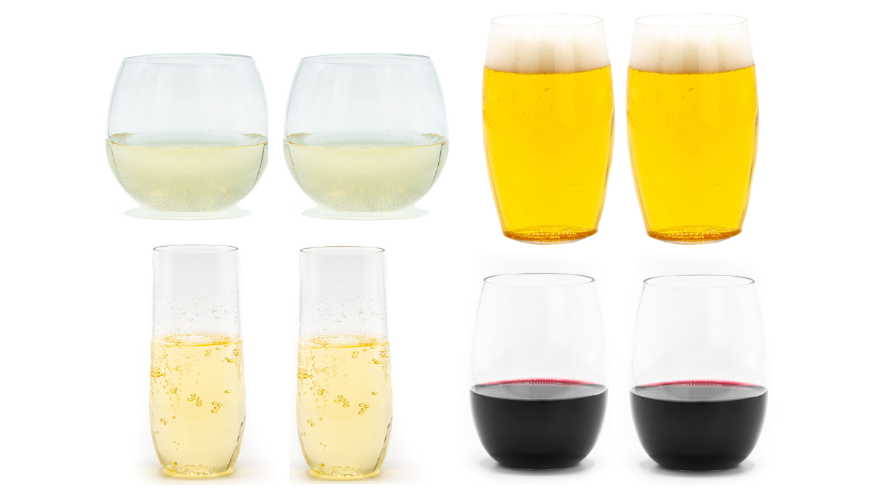 Rowdy Crowd Couples Pack, Variety of 8 unbreakable drinkware pieces