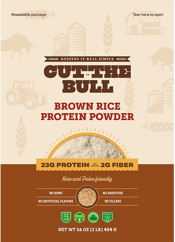 Cut the Bull Brown Rice Protein Powder 1 lb - 3 pack