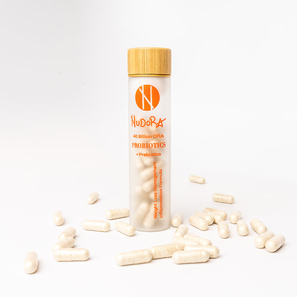 Nudora Orange: Daily Probiotic with Ginger & Green Tea (30 capsules) Supports digestive health and enhances overall wellness