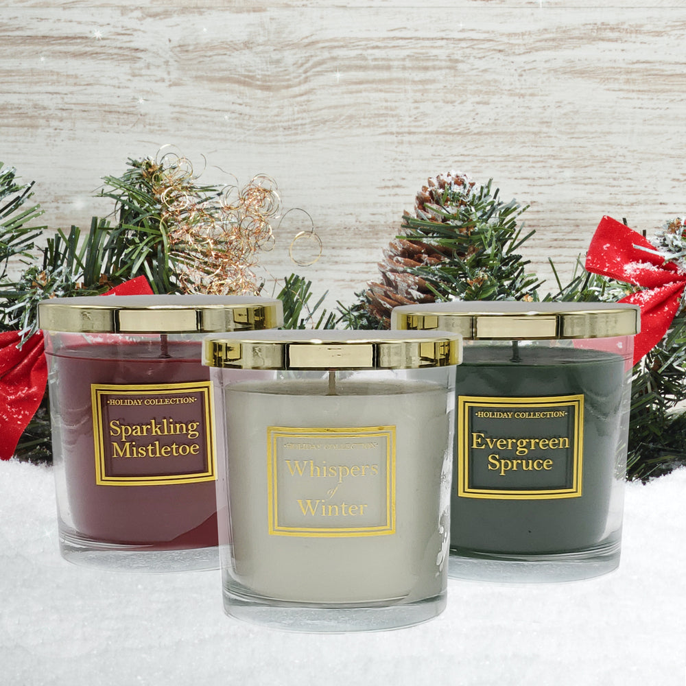 LumaBase Scented Wax Candles, Holiday Home Collection - Set of 3