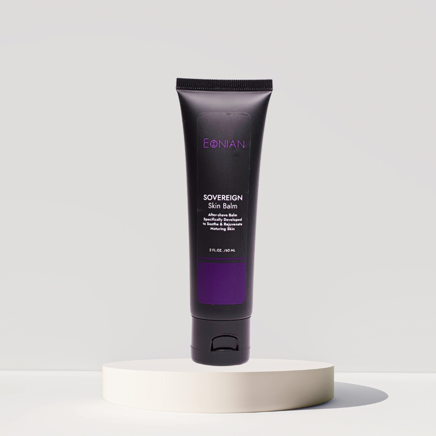 
                      
                        Eonian skincare for men, Soveregin skin balm for aftershave face care, clean ingredient skincare for men
                      
                    