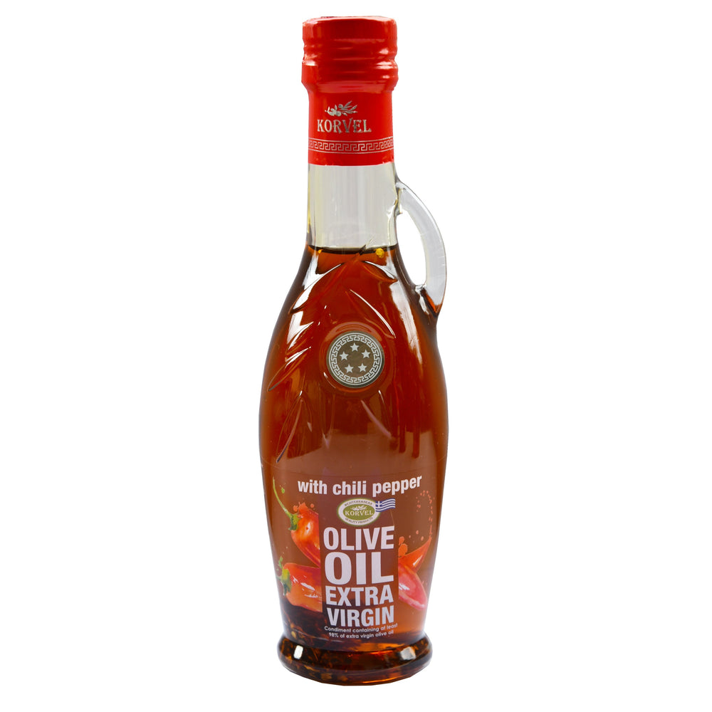 
                      
                        KORVEL Greek Extra Virgin Olive Oil with Chili Pepper, Amphora 8.45 fl oz - 2 pack
                      
                    