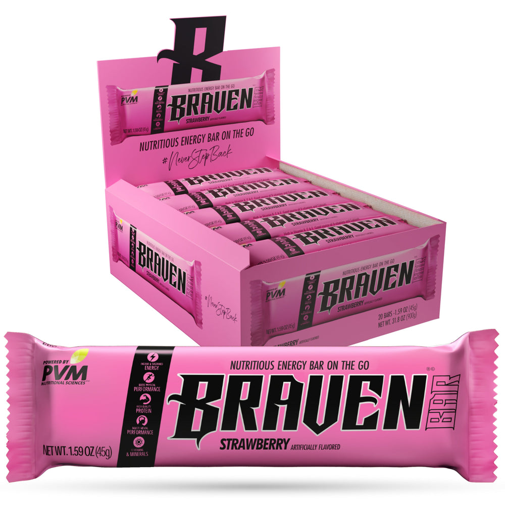 BRAVEN Energy Bar Strawberry 20-pack