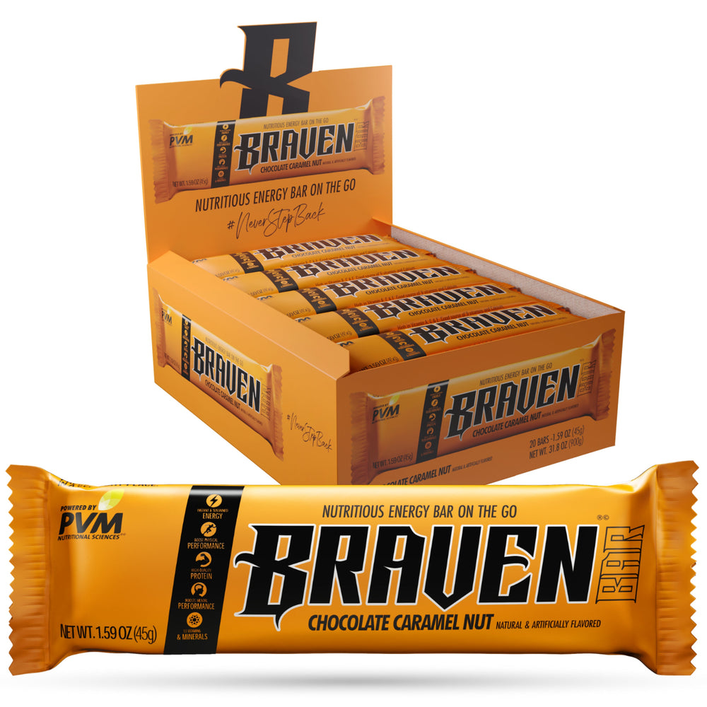 BRAVEN Energy Bar Chocolate Caramel Nut 20-pack