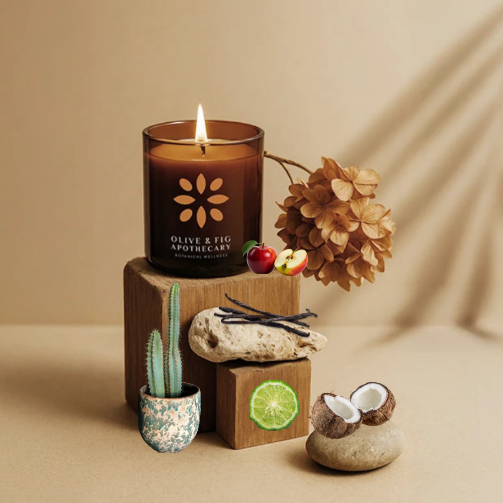 Olive & Fig Apothecary Driftwood Bloom scented 2-wick 11 oz candle