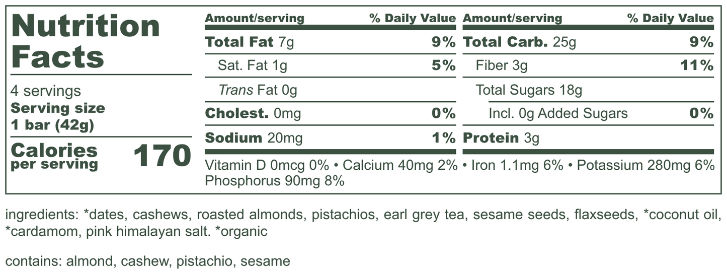 Carly's SEEDBAR Energy Bars 12 count 3-Pack Tea Bundle