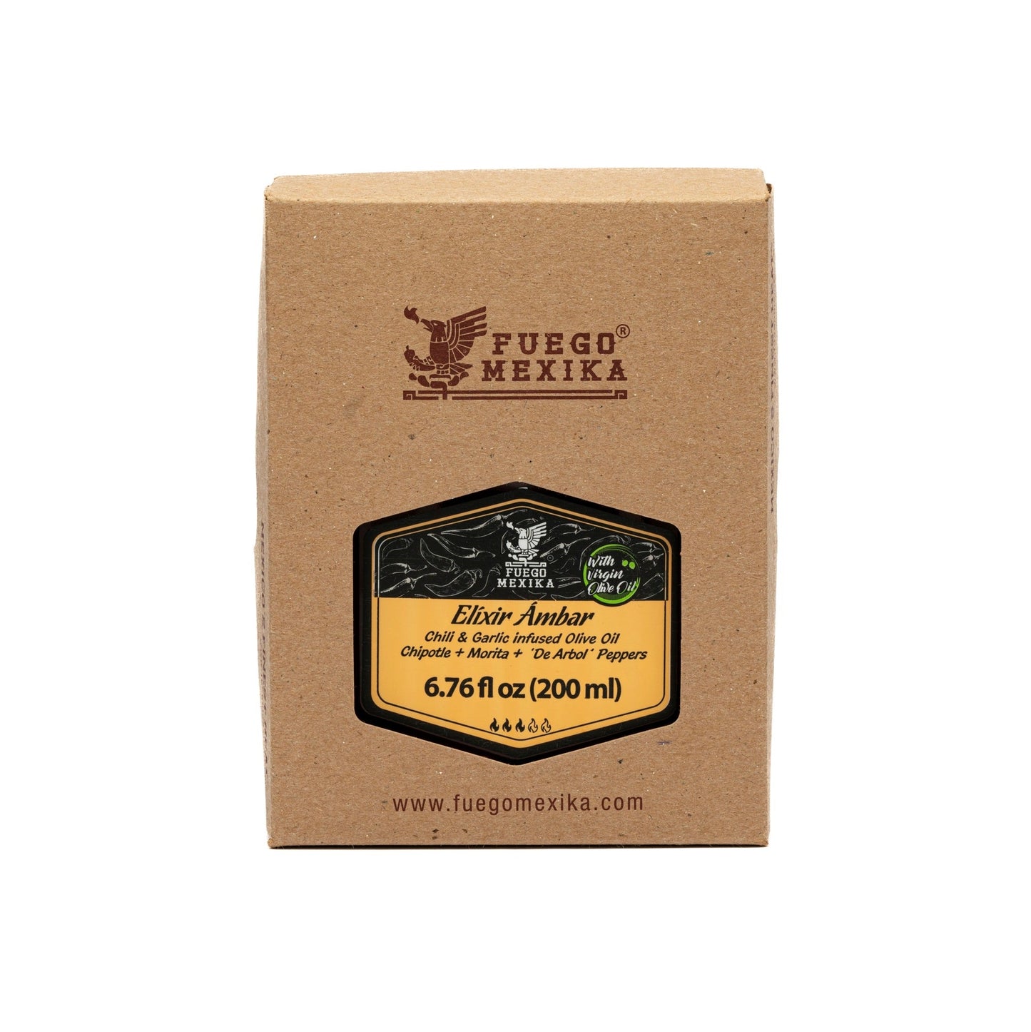 2-Pack Elixir Ambar - Chili & Garlic infused Olive Oil by FUEGO MEXIKA