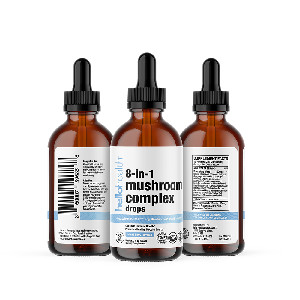 
                      
                        Hello Health 8-in-1 Mushroom Complex drops
                      
                    