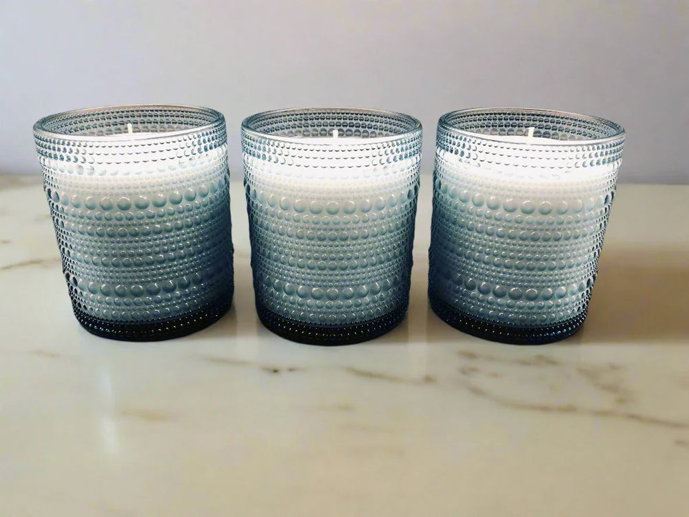 8oz Blue Bubble Jar Candles