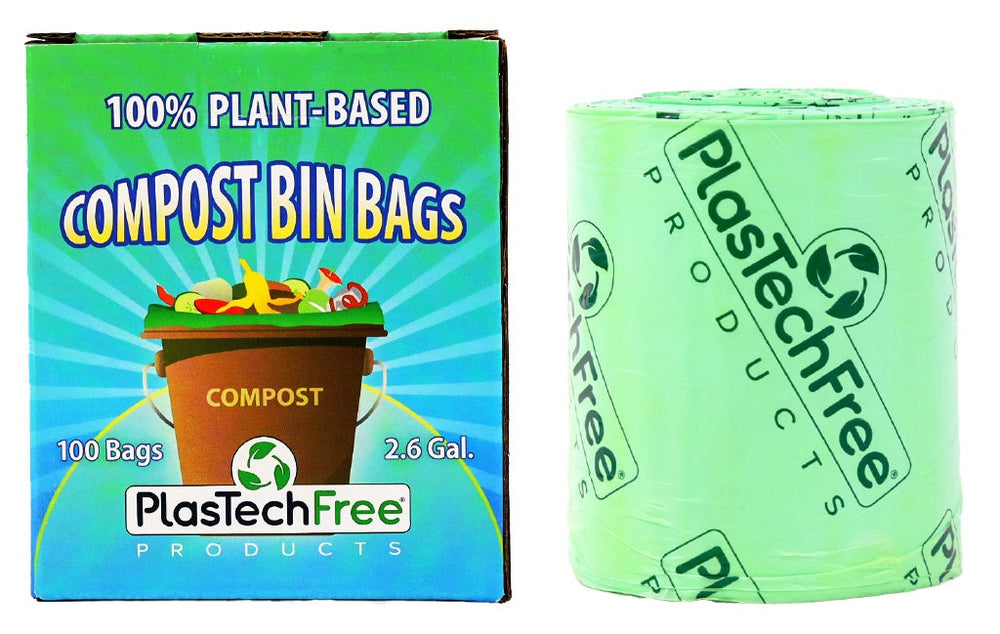 Plastech Kitchen Compost Bin Bags 100% NO Plastic 2 Pack for a total of 200 bags