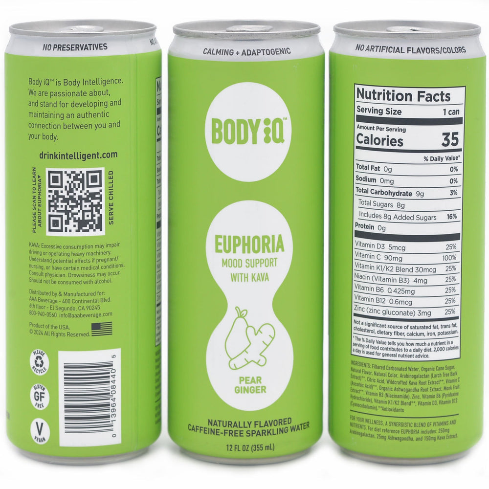 
                      
                        Body iQ – Euphoria Intelligent Sparkling Water, Vitamin Drink for Immune Support, Great Tasting Flavored Water for Relaxation, Grapefruit Mint Basil, 12-Pack
                      
                    