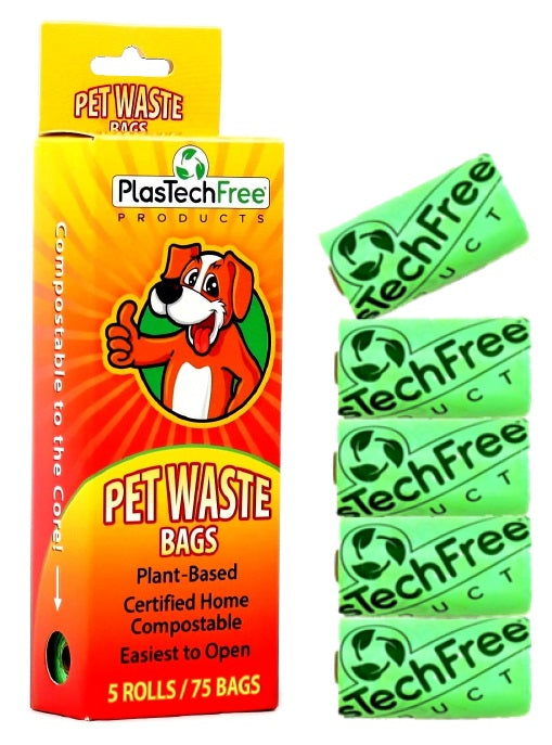 Plastech Pet Waste Disposal Bags 100% NO Plastic Pack of 8 Retail Boxes for a total of 600 Bags