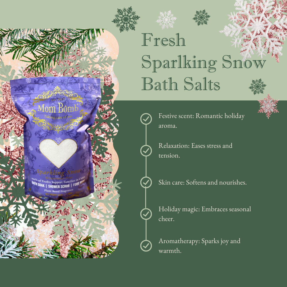 
                      
                        Mom Bomb Peppermint Vanilla & Sparkling Snow Bath Salts Shower Scrub and Foot Soak Two Pack – All-Natural, Vegan, Multi-Use for Winter Revitalization (3lbs each)
                      
                    