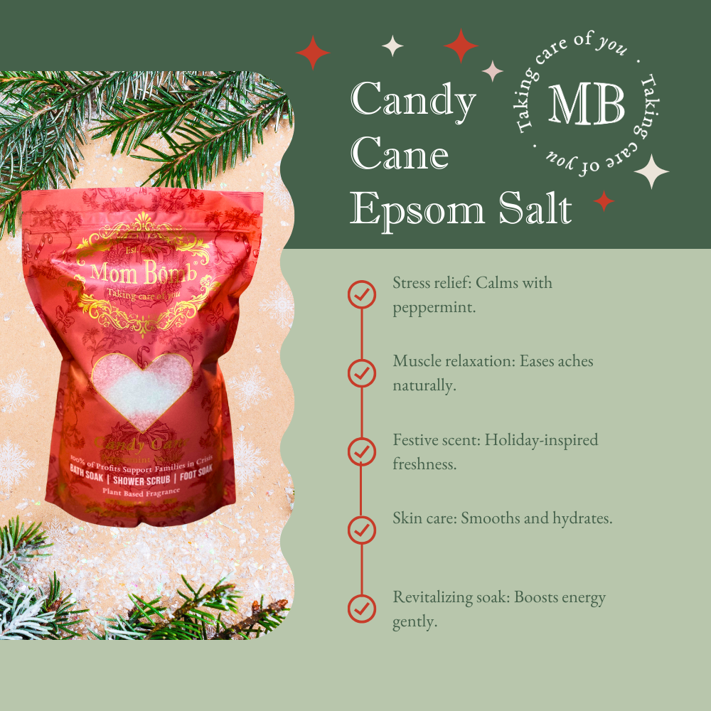 
                      
                        Mom Bomb Peppermint Vanilla & Sparkling Snow Bath Salts Shower Scrub and Foot Soak Two Pack – All-Natural, Vegan, Multi-Use for Winter Revitalization (3lbs each)
                      
                    