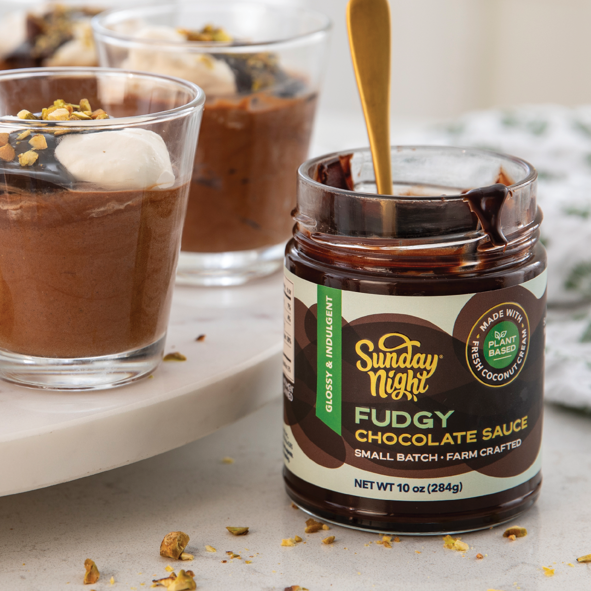 Sunday Night's Fudgy Chocolate Sauce is perfect for vegans or those lactose intolerant.
