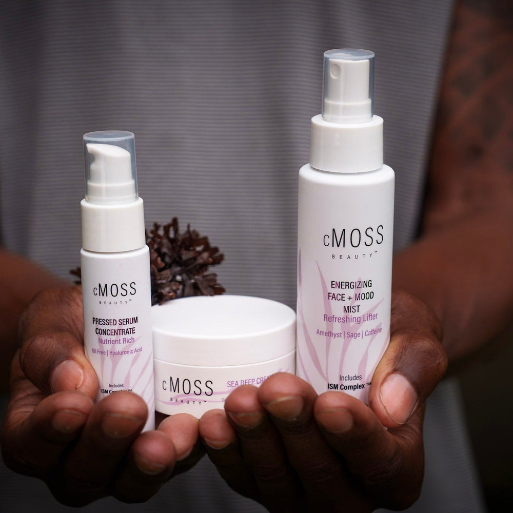 cmoss beauty bundle in hands