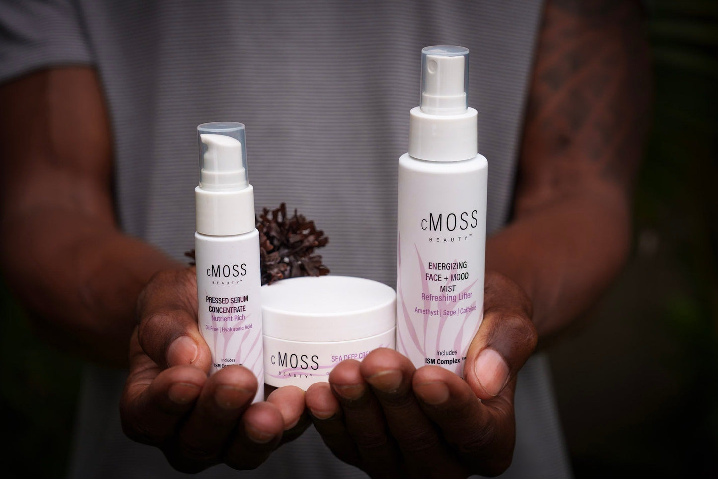 cmoss beauty bundle in hands