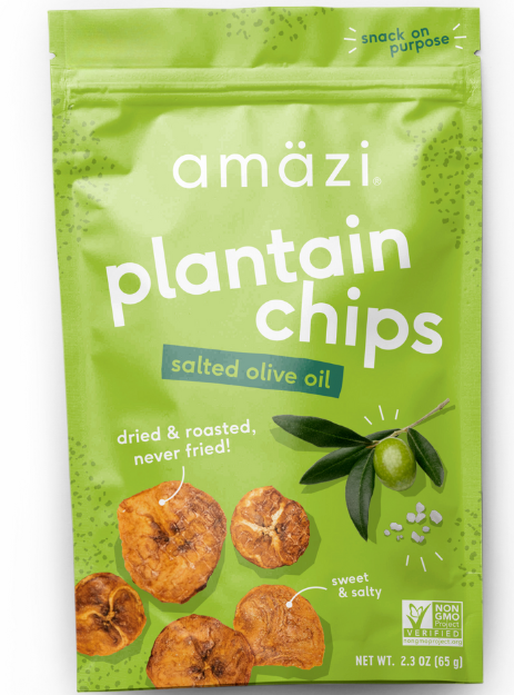 Amazi Foods Salted Olive Oil Plantain Chips - 6 Pack