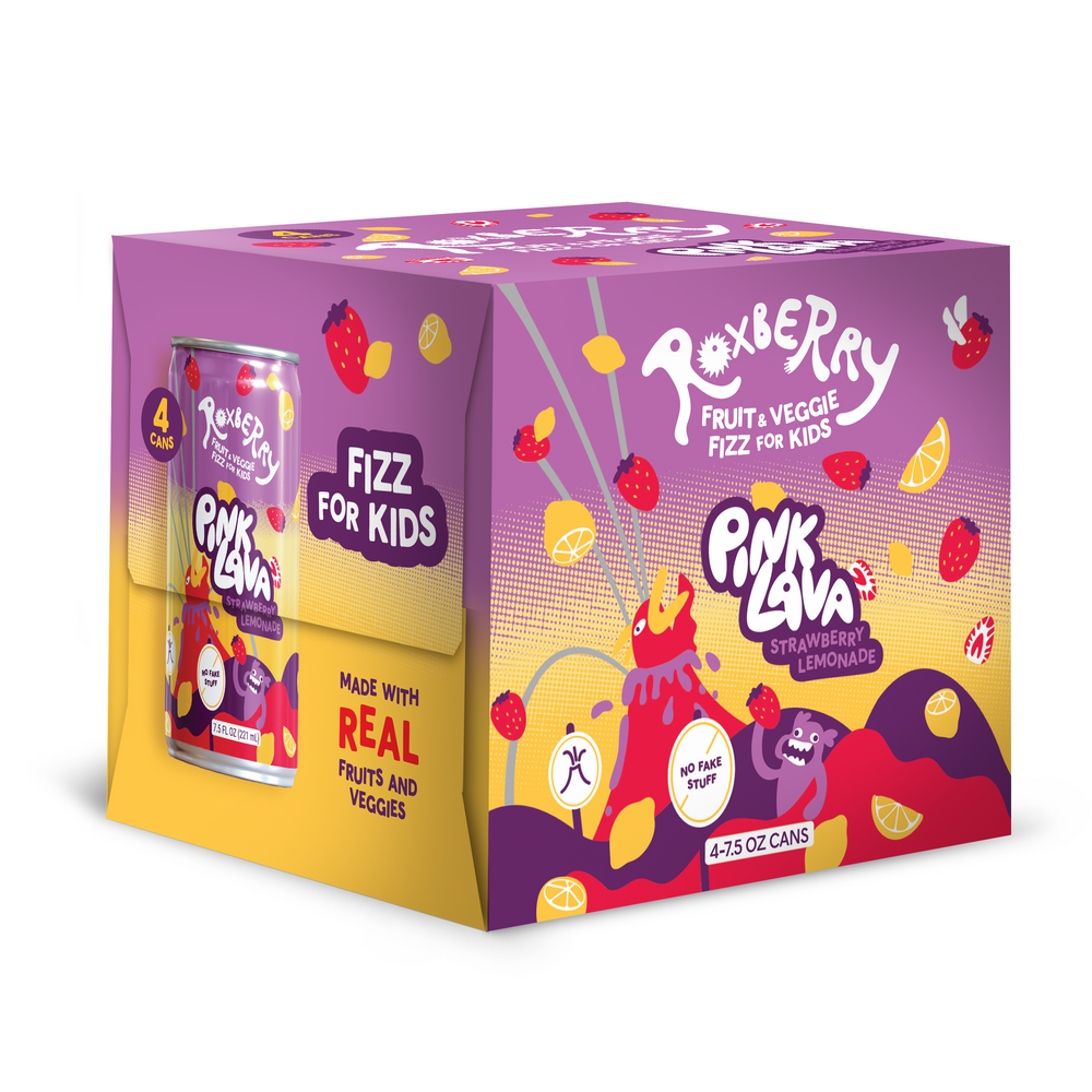 
                      
                        Roxberry Fruit & Veggie Fizz for Kids, Pink Lava (Strawberry Lemonade), RTD-7.5 oz can, 24 pack
                      
                    